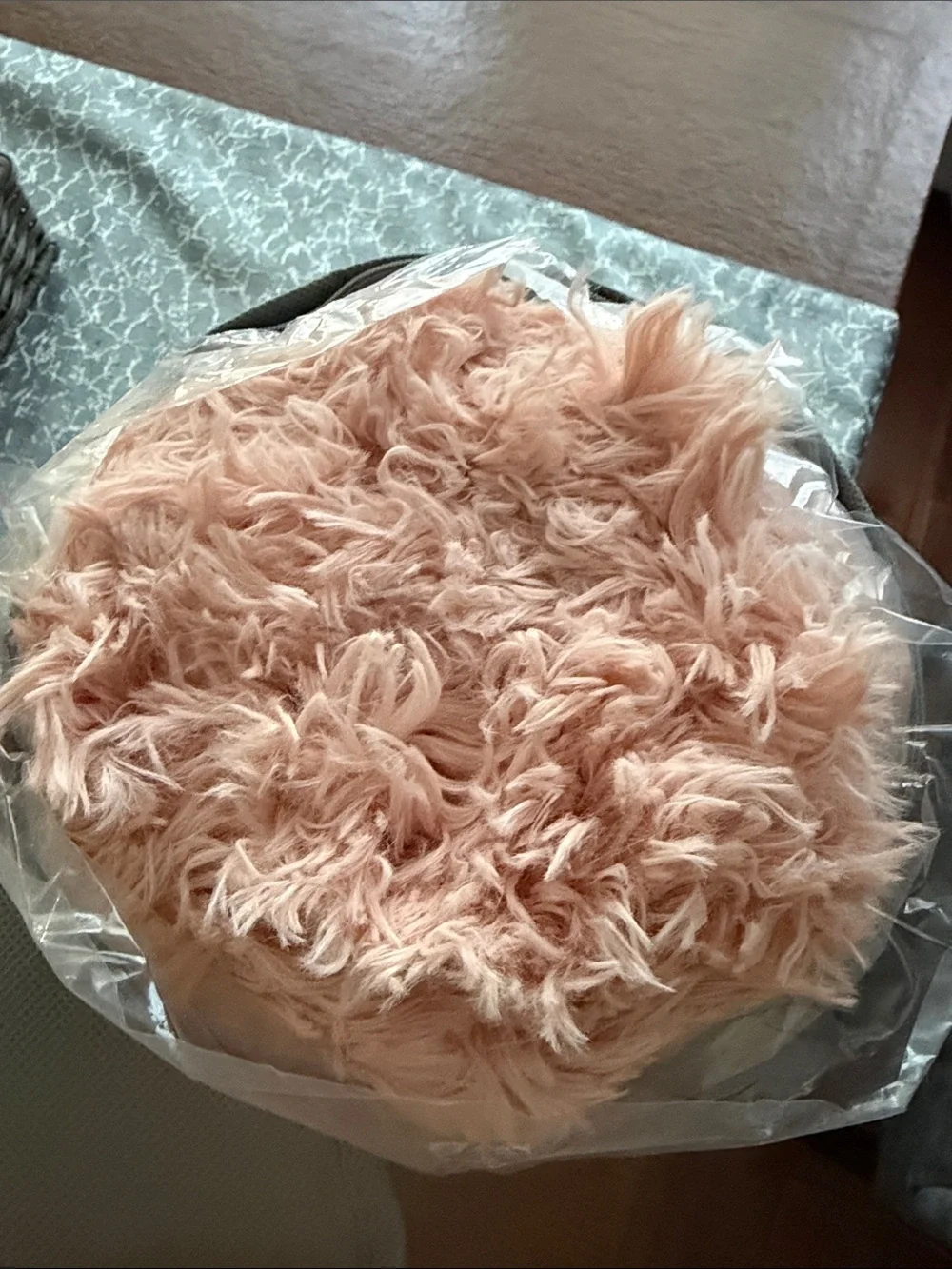 Plush Faux Fur Duvet Cover Set - Pink size Queen